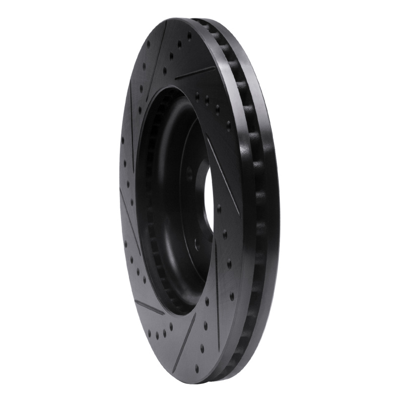 Ford Taurus Brake Rotor (1) - Front Right - R1 Concepts - Drilled & Slotted - Black - `09-`10